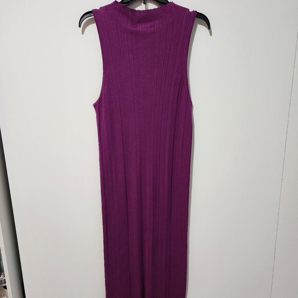 Ninety Percent NEW Violet Purple Sleeveless Ribbed Racer Front Dress - Large - Picture 10 of 10